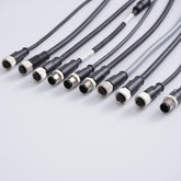 M12 round connector, injection molded