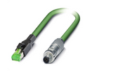 PROFINET cable with prefabricated connector, type 45r, PUR, 4-core, shielded