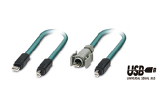 Prefabricated cable, USB connector, IP20  IP67